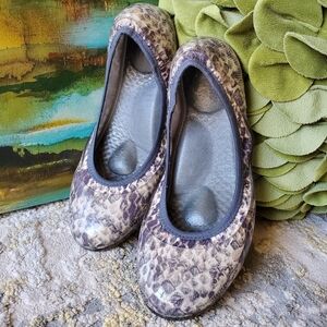 JA-VIE Snake Print Jelly Flat Shoes